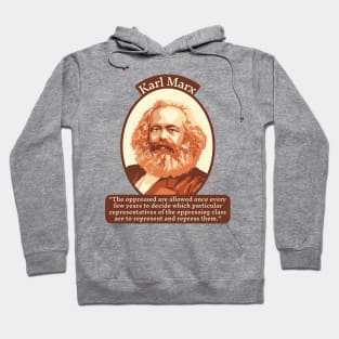 Karl Marx Portrait and Quote Hoodie